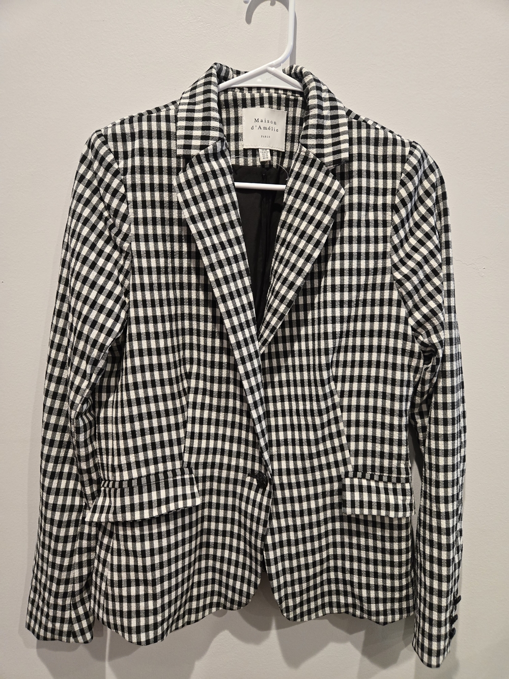 Black and White Gingham Blazer